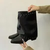 Botas de punta fina, nuevo estilo para mujer 2026, diseño de tacón de bloque para aumentar la altura y efecto adelgazante, botines de otoño e invierno, botas versátiles