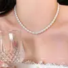 Elegancia Francesa Perla Grano de Arroz Collar Lujo Ligero Sensación de Alta Gama Retro Otoño/Invierno Cadena para Clavícula Diseño Simple Sentido Collar Accesorio para Mujer