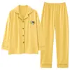 Pijama Térmico De Rong para Mujer, Cárdigan de Otoño e Invierno, Casual, Forro Polar Delgado, Engrosado, Solapa, Conjunto de Ropa de Casa, Estilo Otoño e Invierno