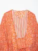 Vestido Midi de Verão Feminino 26185 Estilo Europeu e Americano Bolinhas Misturadas Decote Reto
