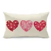Fundas de Almohada Personalizadas para el Día de San Valentín Transfronterizas, Decoración de Atmósfera Festiva, Fundas de Cojín para Sofá del Hogar, Fundas de Cojín en Forma de Corazón para Dormitorio