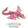 Dragón Volador Impreso en 3D Dragón de Cristal Multiariculado Móvil con Alas Adornos Decorativos Juguetes Hechos a Mano para Niños Regalos