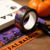 Fita Washi Personalizada de Halloween Cabeça de Abóbora Folha de Ouro Corte a Laser Irregular Adesivo Vintage para Diário Material