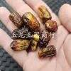 Contas de jade âmbar amarelo de óleo de frango, contas de ábaco, contas soltas, contas de tâmara âmbar antigas, contas de morango, contas de formato irregular, acessórios para joias