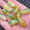 Pingente de Jade Pingente Amarelo Rocha de Quartzo Pingente de Jade Pingente Ruyi em Relevo Pingente de Colar