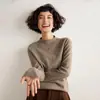 Suéter sin costuras Shima Sei Tejido de cachemir para bebé Ropa de punto para mujer Cuello alto con borde enrollado Lana Holgado Capa interior Camiseta básica