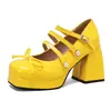 48 Zapatos Nuevos de Mujer con Suela Gruesa Zapatos de Una Sola Pieza Cinturón Grueso de Viaje Primavera y Otoño Cuero de Rodilla Lolita Tacones Altos Punta Cuadrada Zapatos de Talla Grande 40