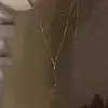 Collar con Borla y Colgante Brillante en Forma de Y para Mujer 2025 Nuevo Estilo Ins de Lujo Ligero Gama Alta Nicho Cadena para Clavícula