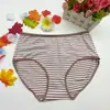 Calcinhas de Cintura Média Femininas, Listras Confortáveis Tingidas em Fio, Cuecas de Seda de Leite Extra Grandes e Gordas, Pedidos de Comércio Exterior