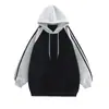 Sudadera con Capucha de Algodón Compuesto de Seda de Leche Rayada de Manga Raglán para Hombre Nueva de Otoño 2024 Moda Casual Tendencia para Hombres y Mujeres
