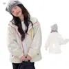Nueva colección de otoño: chaqueta cortavientos con capucha para exteriores, elegante y a la moda, con cremallera de colores para niñas