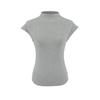 Verano Estilo Europeo y Americano para Mujer Nueva Camiseta Color Puro Chaleco Elástico Ajustado Sexy Puro Hombro Derecho Pequeño Top Cuello Alto