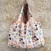 Bolsa de Compras Plegable Ecológica de Moda con Dibujos Animados Coreanos Bolsa de Tote Impermeable de Nylon para Comestibles Bolsa de Almacenamiento Portátil Plegable