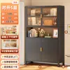 Estantería de Acero para Uso Doméstico Estantería para Niños Gabinete de Almacenamiento para Sala de Estar con Puerta Gabinete de Almacenamiento de Pie a Prueba de Polvo Vitrina de Hierro Forjado