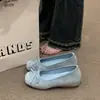 Sapatilhas Raso Estilo Francês com Laço para Mulheres, Novo Modelo Primavera 2026, Sola Rasteira, Elegante, Salto Escondido, Sapatos de Ballet, Sapatos Mary Jane