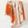 Oferta Especial Seda de Hangzhou Sedas y Satines Bufanda Cuadrada Grande de 90 cm Bufanda de Seda Simulada Bufanda Versátil para Mujer Chal Delgado de Primavera y Otoño Protección Solar