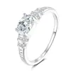 Anillo de compromiso de moda para mujer más vendido de Amazon, anillo de plata de ley con incrustaciones de moissanita cruzado europeo y americano, directo del fabricante