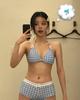 Bikini a cuadros retro de verano nuevo 2025 Bikini estilo Pure Lust Sexy Sexy Traje de baño dividido para mujer