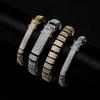 Pulsera de hip-hop para hombre con incrustaciones densas de circonitas en la cabeza con hebilla de 6 mm de largo y explosiones transfronterizas entre Europa y Estados Unidos