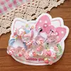 Personajes de Dibujos Animados Infantiles Anillos para el Cabello Rosas Niñas Bebé Gato Brillante Tarjeta Juego Independiente de 5 Pares Cuerda para la Cabeza de Jardín de Infancia