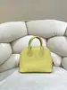 Couro Bovino de Primeira Camada Fio Semi-Encerado High-End Bowling Mini Mini Bolsa Concha Couro Genuíno Portátil Cross-Body Versátil Bolsa Feminina