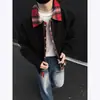 Chaqueta de cuadros patchwork transfronteriza para hombre, chaqueta de béisbol cleanfit para primavera y otoño, chaqueta de aviador de marca moderna estilo americano