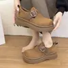 Mocasines de plataforma retro para mujer, nueva colección otoño 2026, zapatos casuales versátiles tipo Birkenstock para calzar sin cordones