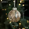 Novo Produto Bola Transparente de Plástico Dourado com Glitter 8cm para Pendurar Enfeite de Árvore de Natal Acessório de Decoração em Estoque