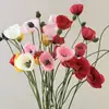 Nueva Simulación Tela Arrugada Sencilla Amapola Flores Secas Decoración Interior del Hogar Flores Falsas Adornos para Hotel Venta al por Mayor Amapola