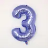 Globo de Helio de Papel de Aluminio Morado Nuevo Mediano de 32 Pulgadas Números del 0 al 9 Decoración para Cumpleaños, Aniversario, Boda, Evento Festivo