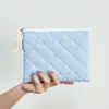 Bolsa de Maquillaje con Lazo Bordado Acolchado, Monedero Portátil, Estuche para Papelería, Estuche para Lápices Multifuncional de Gran Capacidad