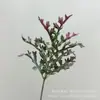 Flor Artificial Flocada Folha de Prata de Alta Qualidade Ramo Único Material de Folha Decoração de Mesa para Sala de Estar Doméstica Transfronteiriça Decoração de Casamento Planta Verde