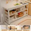Estante de Almacenamiento para Cocina, Mesa Multifuncional de Piso de Múltiples Niveles para el Hogar, Ultra Estrecha, Mesa de Trabajo, Gabinete de Almacenamiento, Gabinete Lateral Estrecho