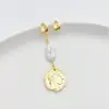 Pendientes Irregulares con Colgante de Aguja de Plata 925 Color Duradero Rellenos de Oro de 14K Pendientes DIY Hechos a Mano Accesorios de Material para Joyería de Oreja