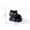 Paisaje en miniatura, figura creativa y linda de gatito negro, adorable decoración DIY para casa de muñecas, accesorios para exhibición en mesa o coche