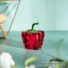 Adornos de Cristal Transfronterizos Cristal de Simulación Pimiento Dulce Decoraciones de Escritorio Pimiento Rojo Verde Fruta Restaurante Decoración del Hogar Lote