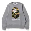 Sudadera unisex con cuello redondo, manga larga, estilo japonés de moda BAPE cabeza de mono tiburón, algodón puro, corte holgado, para otoño e invierno, transfronteriza
