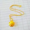 Collar Colgante Flor de Peonía Oro Arena Vietnamita Latón Chapado en Oro Cadena Clavícula Colgante Collar Regalo de Vacaciones
