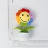 Produto acabado artesanal transfronteiriço rosto sorridente girassol planta em vaso girassol fofo ornamento Dia do Professor flor de simulação tricotada presente