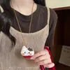 Collar con clip para gafas de muñeca de gato divertido y lindo para mujer, conveniente para viajar, cordón largo para guardar gafas de sol, accesorio de ropa