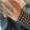 Anillo de dedo abierto hip hop cóncavo-convexo de Gap marea plata ins925 puro europeo y americano Corea retro geométrico anillo viejo mujeres