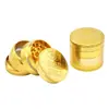 Transfronterizo 40/50/55/63mm 4 capas moneda de oro fumador molinillo de moneda de oro molinillo de hierbas