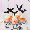 24 Piezas Bandera Creativa de Murciélago para Pastel de Halloween, Adecuada para Insertar en Decoración de Pastel de Halloween