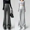 Calça de maternidade, estilo fino de outono, novo modelo 2026, calça de moletom levemente flare, plus size, não restritiva para a gravidez, calça de perna larga, para usar no outono