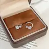 Tiqi Argola de Orelha Dupla em Prata Esterlina S925 Estilo Coreano Cool e Elegante para Mulheres, Brincos com Zircônia Incrustada, Acessórios de Orelha Estilo Minimalista