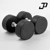 Halteres redondos com cabeça preta revestida, ferro fundido maciço, peso fixo para yoga, fitness em casa, venda direta de fábrica, somente atacado