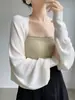 Cárdigan de punto blanco de Tencel seda de hielo con protección solar para mujer, chal fino de verano, top exterior para cubrir, abrigo corto