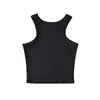 Estilo Americano INS Verano Nuevo Spice Girls Elástico Ajustado Cuello Redondo Hombro Estrecho Chaleco Mujer Corto Ajustado Color Sólido Camisola Chaleco