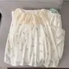 Pijama doble largo de encaje de algodón nube a cuadros amarillos, conjunto fino y amigable con la piel para casa para mujer en primavera y otoño