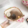 Bolsa de almacenamiento de artículos de tocador de estilo fresco transfronteriza para mujer, Bolso de mano de tela jacquard, Bolsa grande de capacidad para cuidado de la piel y maquillaje